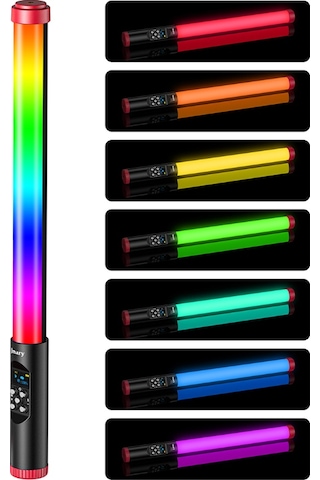 Jmary FM-128RGB OLED Ekran Göstergeli RGB Led Işıklı Su Geçirmez Aydınlatma Çubuğu JMARY-TA84068