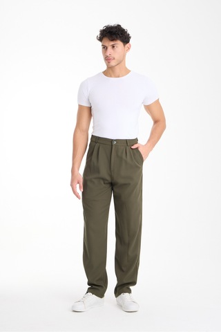 Gugus Erkek Baggy İthal Kumaş Pantolon Haki