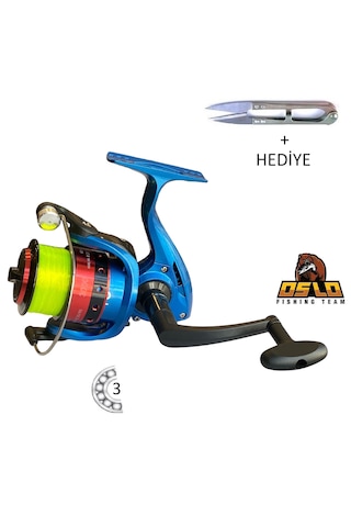 Oslo 3000 Metal Başlıklı 3 Bilyeli Model 13 Spin Olta Makinası