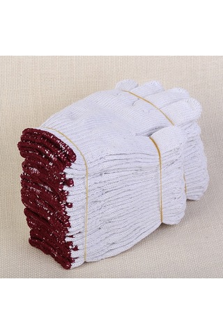 Sones 12 Çift İşçi Malzemeleri Nefes Alabilen Aşınmaya Dayanıklı Koruma Pamuklu İplik Eldiven