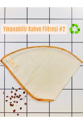 2 Adet Yıkanabilir, Kumaş, Organik Kahve Filtresi No:2 Ağartılmamış%100 Ham Pamuk - Ekolojik Filtre No:2 Çok Renkli