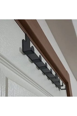 Metal Mat Siyah Askılık, Kapı Arkası Organizer Ve Düzenleyici 50cm
