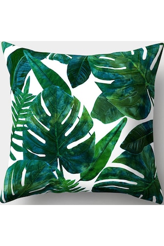 Devetabanı Tabanı Bitkisi Görselli Yastık Kırlent Kılıfı Yeşil