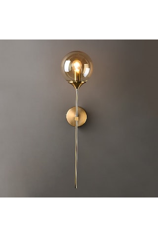 Modern Minimalist Cam Duvar Lambası Oturma Odası İskandinav Yaratıcı Yatak Odası Başucu Lambası Ayna Önü Koridor Arka Duvar Lambası Ampulsüz Tip A Kehribar. Kehribar