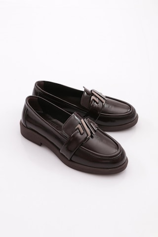Dgn 527 Kadın Loafer Ayakkabı Kahve Rugan
