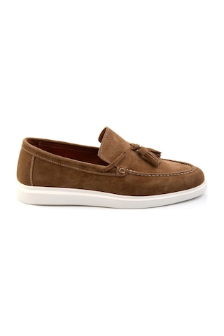 Bambi Taba Hakiki Deri Erkek Loafer Ayakkabı E01442310502 Taba