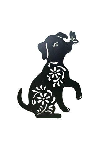 1/2 Adet Köpek Kazıkları Metal Kazıklar Bahçe Eklentisi Köpek Heykeli Süslemeleri Metal Köpek Şekli Heykeli Siluetleri Köpek Bahçesi Baş Yukarı Köpek