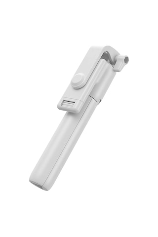 Apple Uyumlu iOS 2in1 Masaüstü Kumandalı Tripod Ve Taşınbilir Selfie Çubuğu 70cm Ve Android Beyaz