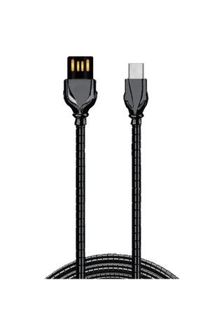 Ttaf T-CHR-03-4 USB-C To USB-C 2.4 A Çelik Zırhlı Şarj Data Aktarım Kablosu 1 M