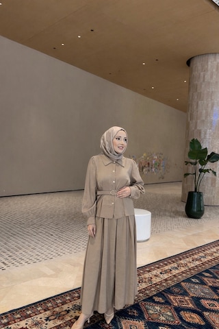 Riella Butik Cherny Etekli Takım Vizon