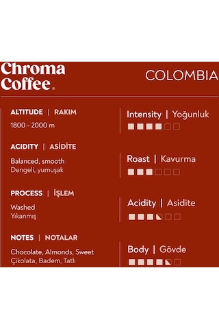 Chroma Coffee Colombia Classic Series 10'lu