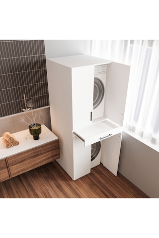Çamaşır Makinesi Dolabı Kurutma Makinesi Dolabı %100 Mdf Beyaz
