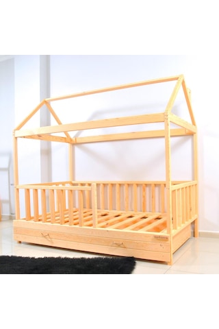 Markaawm Markaawm Montessori Çocuk Yatak Yavrulu Çekmeceli 90X190 Karyola Akçaağaç