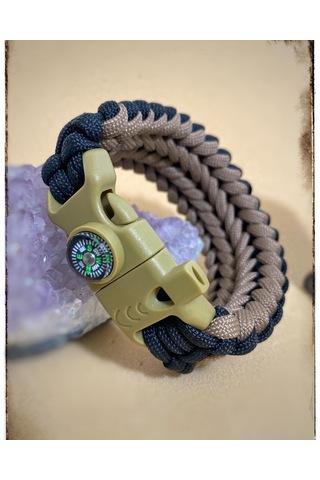 Avcı Model Paracord Bileklik Siyah - Kahverengi