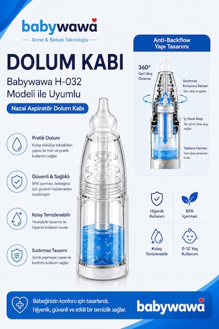 Babywawa H-032 Burun Aspiratörü Uyumlu Dolum Kabı Hazne