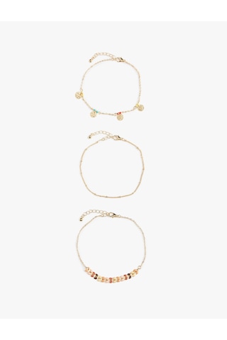 Koton Boncuk Detaylı 3'lü Zincir Bileklik Seti Altın 6sak70261aa Altın Rengi