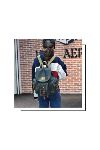 D9006 Çok Amaçlı Kot Sırt Çantası 001 40g Geo Black