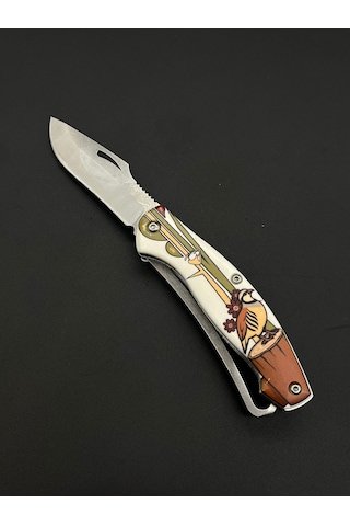 Klipsli Çift Ağız Mergen Model Çakı Beyaz - Kahverengi