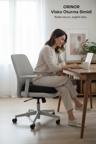 Visko Kuyruk Sokumu Oturma Simidi Ortopedik Donut Yastık, Memory Foam Rahat Oturuş Desteği