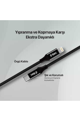 Alumicable Type-c Lightning İle Uyumlu Hızlı Şarj Kablosu 150cm 2dk41-8 Farklı Renk Lacivert Standart
