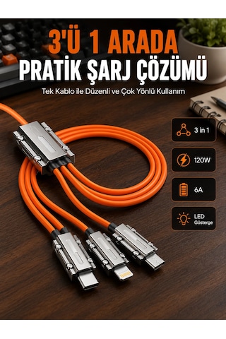 Znv Zenvia Mey İthalat Yüksek Güç Aktarımı Sunan 6a Destekli Çoklu Bağlantı Şarj Ve Veri Kablosu Znv2025 Cmn Belirtilmemiş