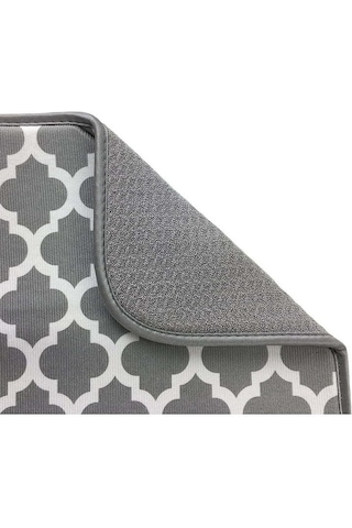 Shineyee Büyük Boy Çift Taraflı Mikrofiber Mutfak Tabak Kurutma Matı, Beyaz Kafes Desenli, 45x60 Cm, Su Emici Ve Dayanıklı Beyaz