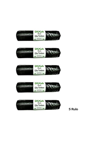 Ecoplast Battal Boy Siyah Çöp Torbası Poşeti - 300 G - 75 x 90 CM / 10 Adetlik 5 Rulo