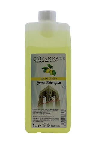 Çanakkale Kolonyaları 80 Derece Limon Kolonyası Bidon Korumalı Kapak - Yeni Model 1 L