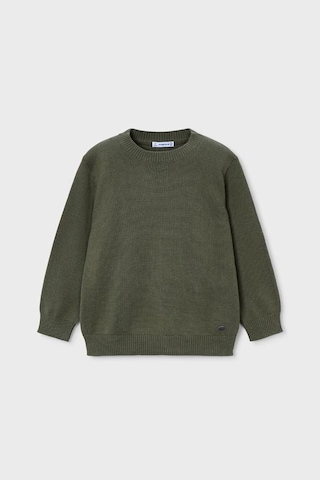 Erkek Çocuk Bisiklet Yaka Basic Triko Kazak - Yeşil Charcoal Melange