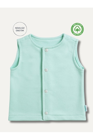 Zuppers Çıtçıtlı Pamuk Bebek Çocuk Yelek - Mint Renkli