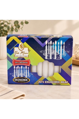 Ekonomik Mum 20'li Çok Renkli