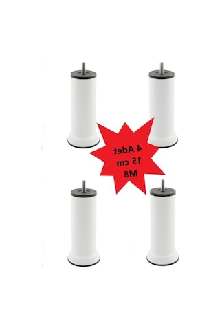 İnce Diş M8 Beyaz Yükseltme Ayağı, 15 Cm, 4 Adet 6395751