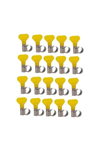 Caselka Paslanmaz Çelik Hortum Kelepçesi 8-12mm Sarı Plastik Saplı 4 Adet 0.5 MM