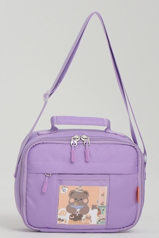 Kore Tarzı Aksesuarlı 3'lü Set Kız Çocuk Ilkokul Çantası Kalemlikli Beslenme Çantalı Sırt Çantası Lila