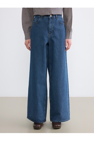 Lcw Modest İndigo Baggy Fit Kadın Jean Pantolon