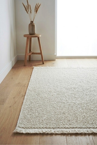 Leiva Home Beyaz Bohem Bukle Dokulu Yumuşak Modern Saçaklı Salon Yatak Odası Mutfak Halısı