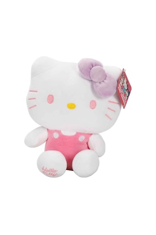 Hello Kitty Pembe Tulumlu Peluş Oyuncak 22 Cm Yumuşak Figür Çok Renkli