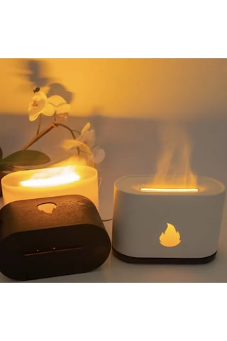 200ml Alev Efektli Hava Nemlendirici, Sessiz Ultrasonik Usb Aromaterapi Difüzör Ev Ofis Kullanımı