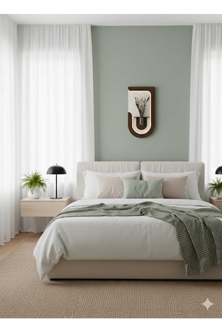 Akasya Ahşap Pilli Ledli İskandinav Tarzı Salon Duvar Rafı Modern Çiçeklik 40 X 75 Cm Çok Renkli