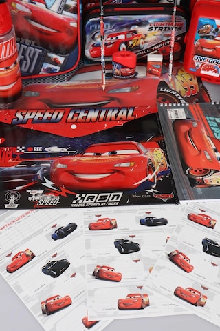X Dekomus Lisanslı Cars Kırtasiye Okul Seti Okul, Beslenme Ve Kalem Çantası,matara, Beslenme Kabı Açık Gri