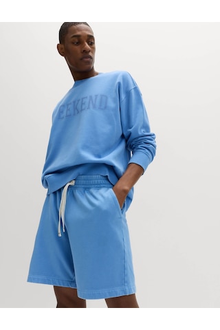 Marks & Spencer Pamuk Karışımlı Pijama Şortu T07003589 Mavi