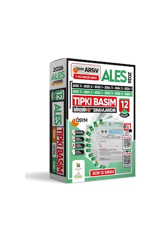2026 ALES ÖSYM Tıpkı Basım Çıkmış Soru 12li Deneme Paketi PDF/Video Çözümlü Türkiye Geneli