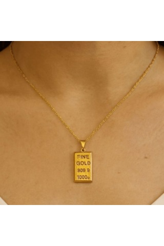 Altın Ku Lc E Tasarımlı Kolye Zincir Dahil 01 - Gold