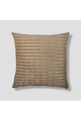 Sezyon Elya Çizgi Desenli 50 50 Açık Kahverengi Kırlent Kılıfı Açık Kahverengi