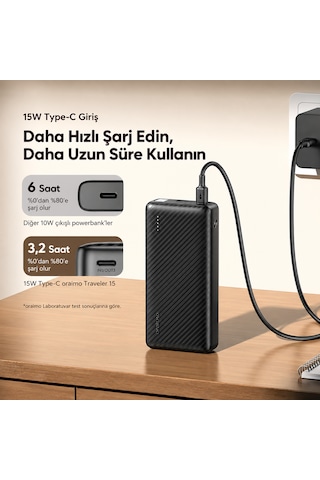 Oraimo 20000 Mah Powerbank Opb-1201p Graphıte Black Siyah - Koyu Gri