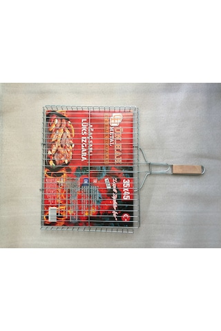 Ahşap Saplı Tel Izgara-Mangal Izgarası-En Büyük Boy 35 Cm x 45 Cm