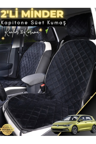 Volkswagen Golf 7 Uyumlu 2'li Süet Oto Koltuk Minderi Terletmez Universal Oto Koltuk Kılıfı A2