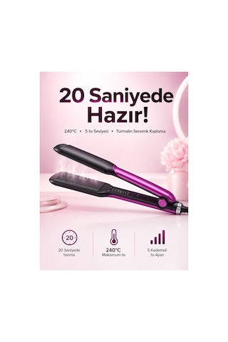 Saç Düzleştirici Isı Ayarlı Seramik Kaplama Döner Kablo Yıpranma Karşıtı Renk