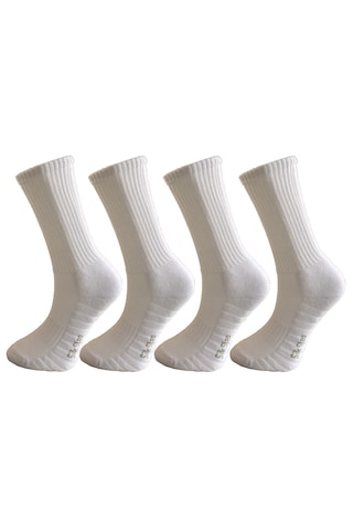Silk Step Fit Line 4'lü Beyaz, Erkek Ve Kadın Spor Çorabı , Active - Fonksiyonel 4çift Beyaz Beyaz