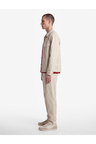 Koton Beli Bağcıklı Düğmeli Cepli Regular Fit Pamuklu Chino Müslin Pantolon Bej 7wam40045hw Ekru